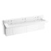 KOHLER K-81028-BPW Constellation 90" wall-mount trough lavatory system with backsplash, glacier white