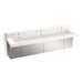 KOHLER K-81028-BSS Constellation 90" wall-mount trough lavatory system with backsplash, designer white