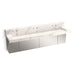 KOHLER K-81028-BSS Constellation 90" wall-mount trough lavatory system with backsplash, et cal gold