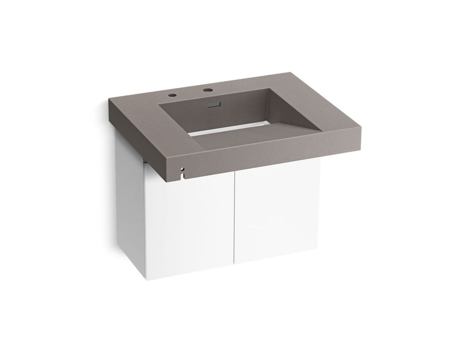 KOHLER K-81029-BPW Constellation 30" wall-mount lavatory system, ash concrete