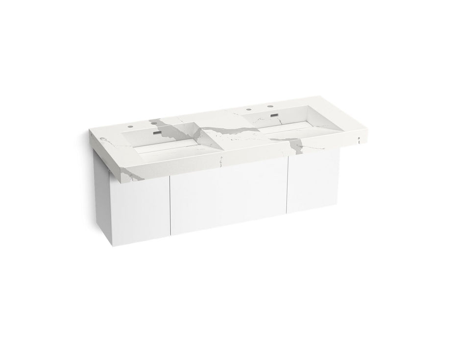KOHLER K-81030-BPW Constellation 60" wall-mount basin lavatory system, et bianco cal
