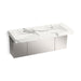 KOHLER K-81030-BSS Constellation 60" wall-mount basin lavatory system, et bianco cal