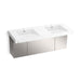 KOHLER K-81030-BSS Constellation 60" wall-mount basin lavatory system, glacier white