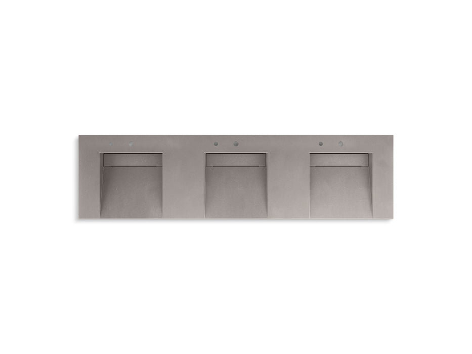 KOHLER K-81031-BPW Constellation 90" wall-mount basin lavatory system, ash concrete - view 2
