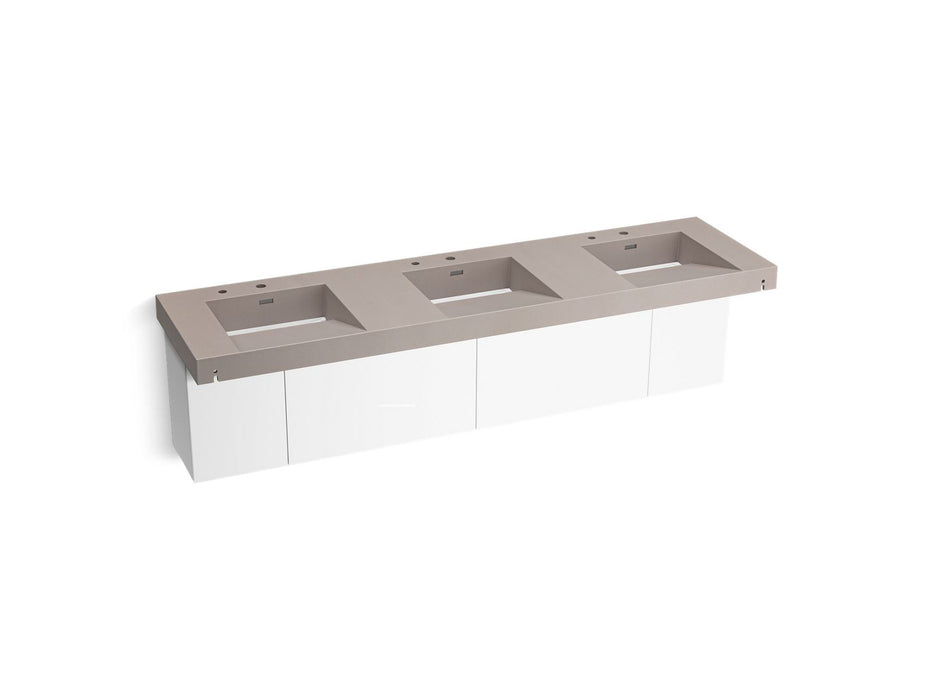 KOHLER K-81031-BPW Constellation 90" wall-mount basin lavatory system, neutral concrete