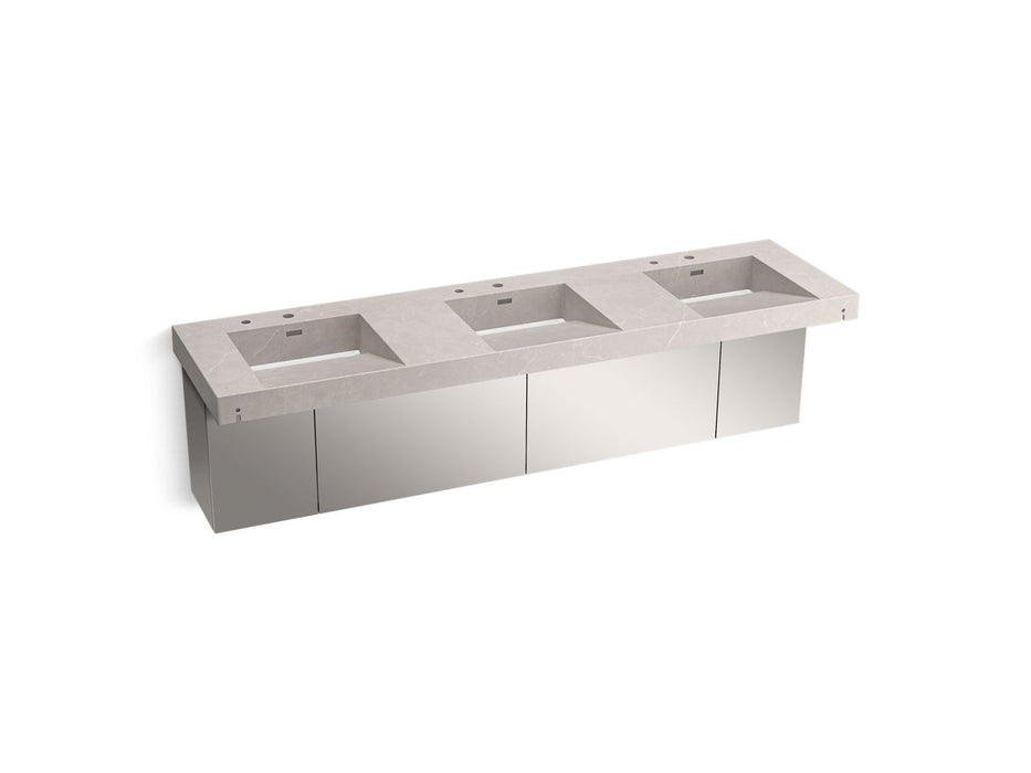 KOHLER K-81031-BSS Constellation 90" wall-mount basin lavatory system, desertsilver