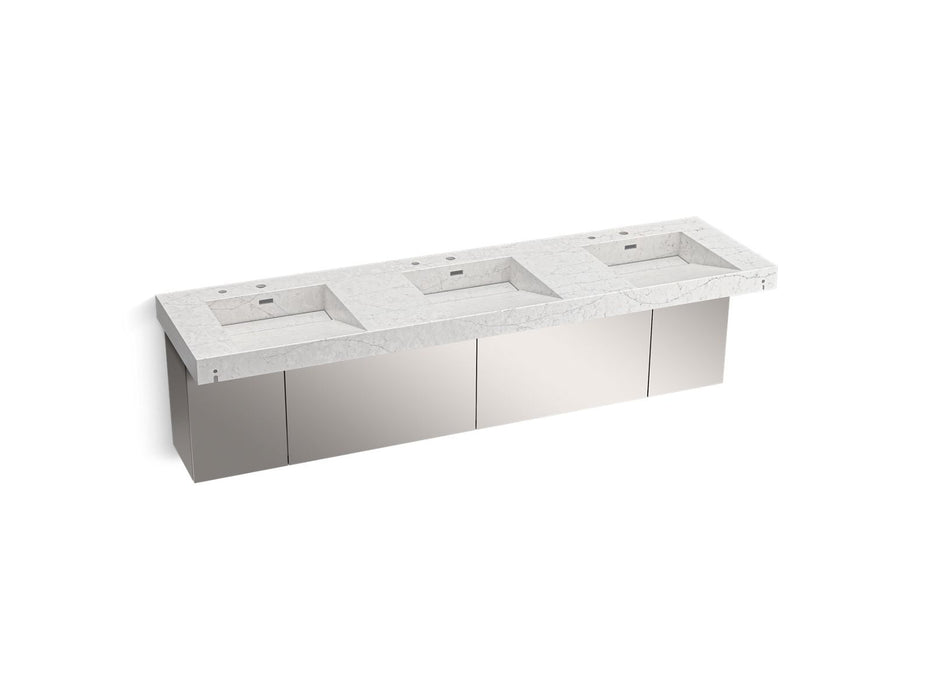 KOHLER K-81031-BSS Constellation 90" wall-mount basin lavatory system, pearl jasmine