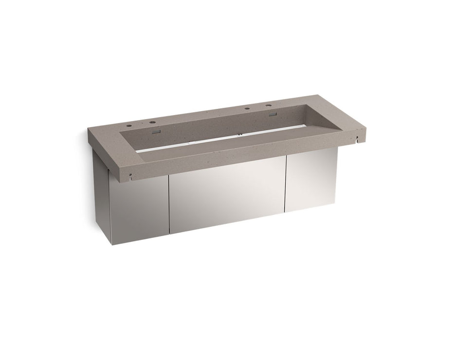 KOHLER K-81032-BSS Constellation 60" wall-mount trough lavatory system, concrete