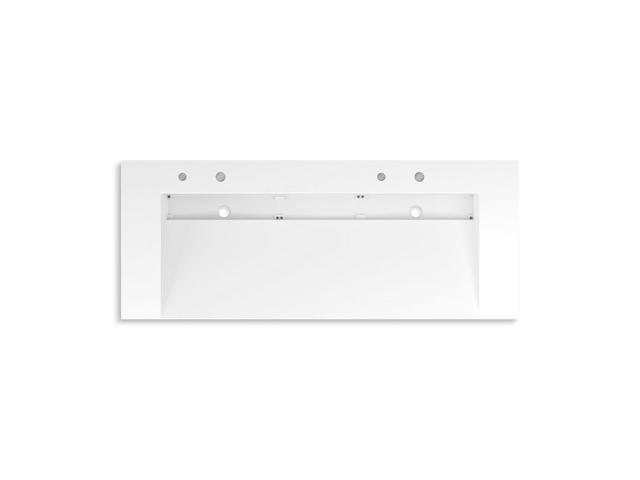 KOHLER K-81032-BSS Constellation 60" wall-mount trough lavatory system, glacier white