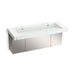 KOHLER K-81032-BSS Constellation 60" wall-mount trough lavatory system, miami white