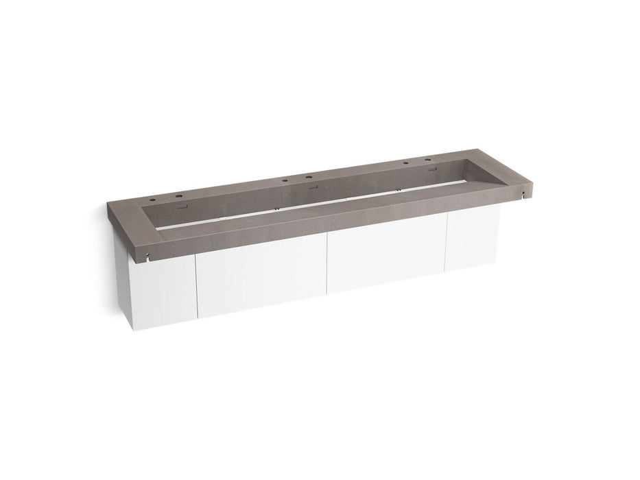 KOHLER K-81033-BPW Constellation 90" wall-mount trough lavatory system, ash concrete