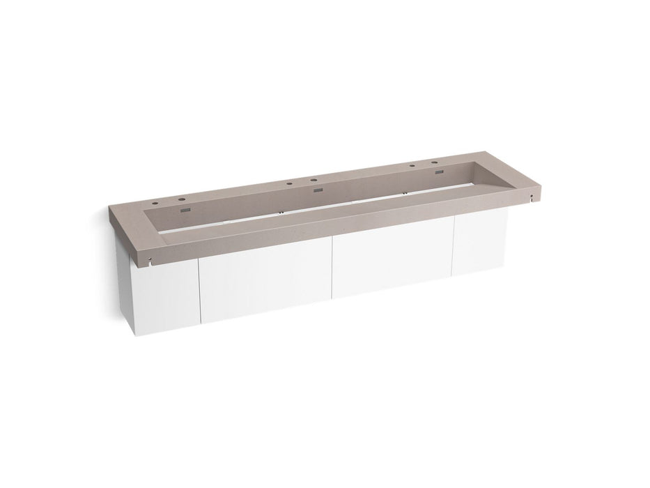 KOHLER K-81033-BPW Constellation 90" wall-mount trough lavatory system, neutral concrete
