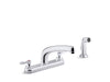 KOHLER K-810T21-4AFA Triton Bowe 1.8 gpm kitchen sink faucet with 8-3/16" swing spout, matching finish sidespray, aerated...