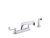 KOHLER K-810T21-5AHA Triton Bowe 1.5 gpm kitchen sink faucet with 8-3/16" swing spout, matching finish sidespray, aerated...