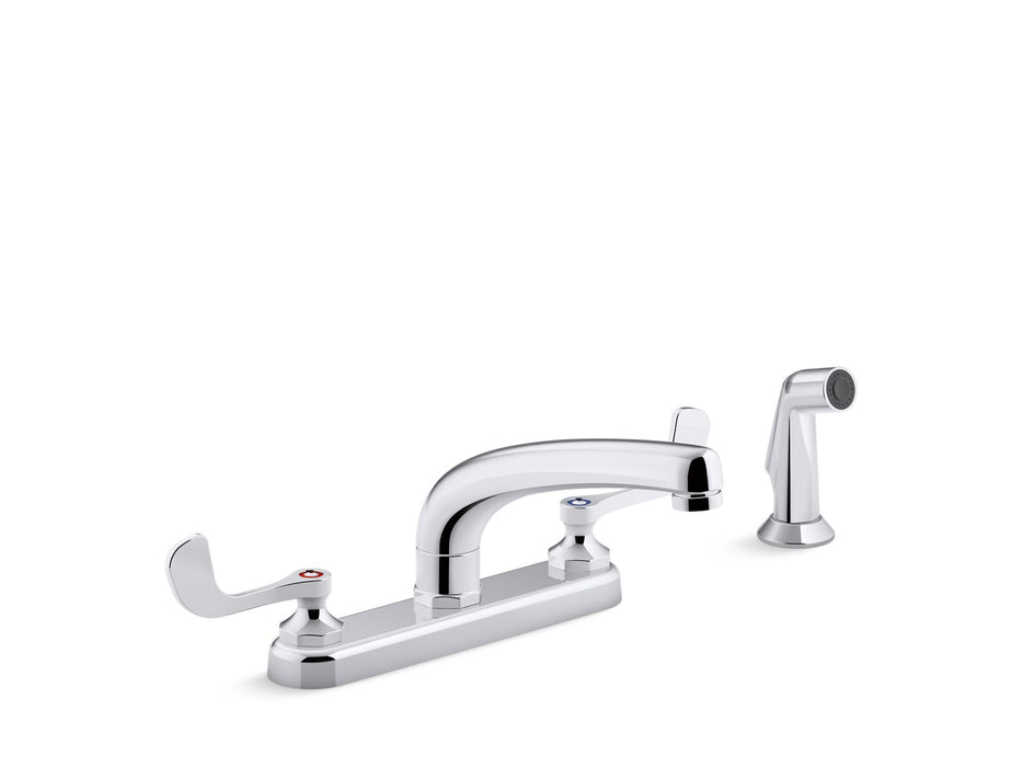 KOHLER K-810T21-5AHA Triton Bowe 1.5 gpm kitchen sink faucet with 8-3/16" swing spout, matching finish sidespray, aerated...