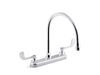 KOHLER K-810T70-5AFA Triton Bowe 1.8 gpm kitchen sink faucet with 9-5/16" gooseneck spout, aerated flow and wristblade...