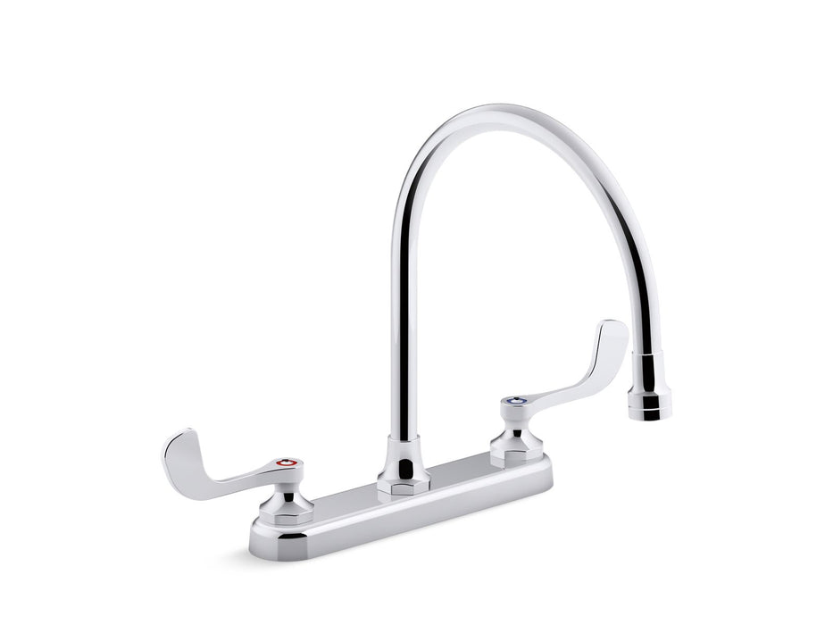 KOHLER K-810T70-5AFA Triton Bowe 1.8 gpm kitchen sink faucet with 9-5/16" gooseneck spout, aerated flow and wristblade...
