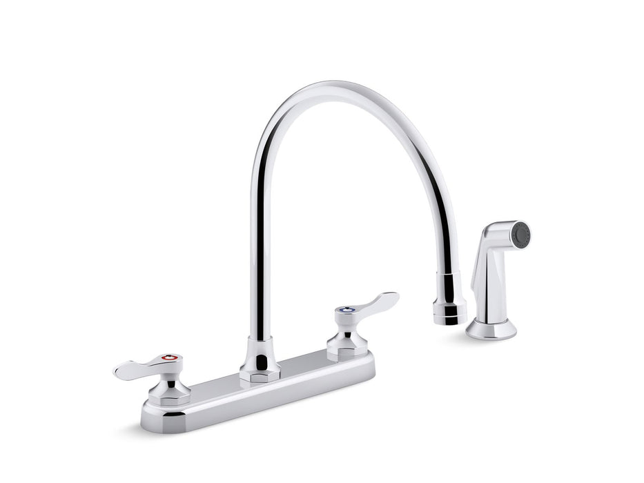 KOHLER K-810T71-4AFA Triton Bowe 1.8 gpm kitchen sink faucet with 9-5/16" gooseneck spout, matching finish sidespray,...