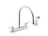 KOHLER K-810T71-4AHA Triton Bowe 1.5 gpm kitchen sink faucet with 9-5/16" gooseneck spout, matching finish sidespray,...