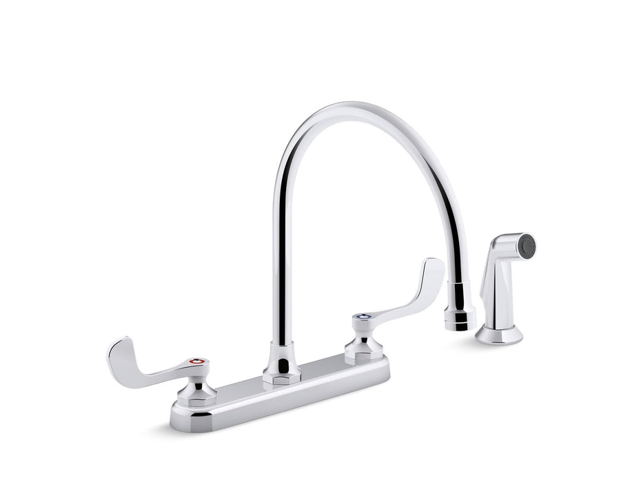 KOHLER K-810T71-5AHA Triton Bowe 1.5 gpm kitchen sink faucet with 9-5/16" gooseneck spout, matching finish sidespray,...