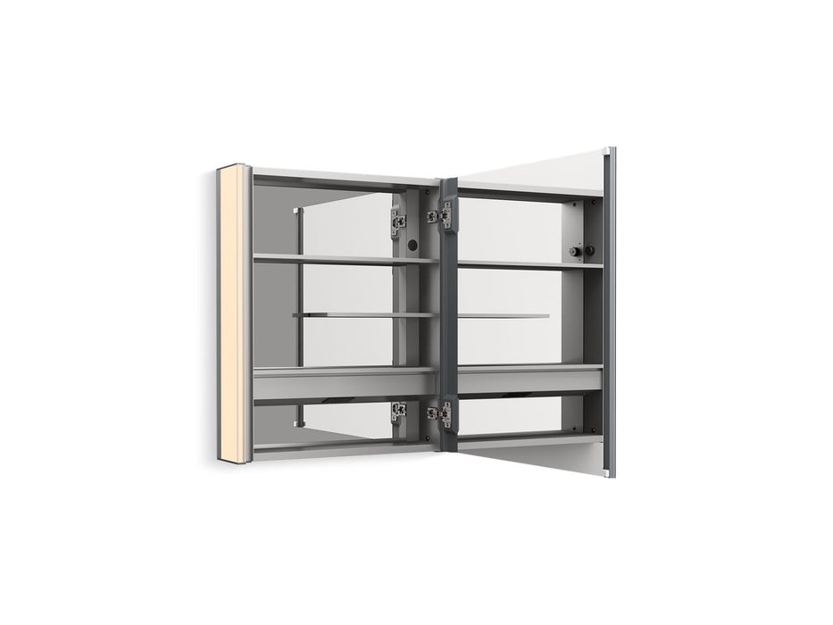 KOHLER K-81145-SLE Maxstow 22" x 24" lighted medicine cabinet, dark anodized aluminum - view 2