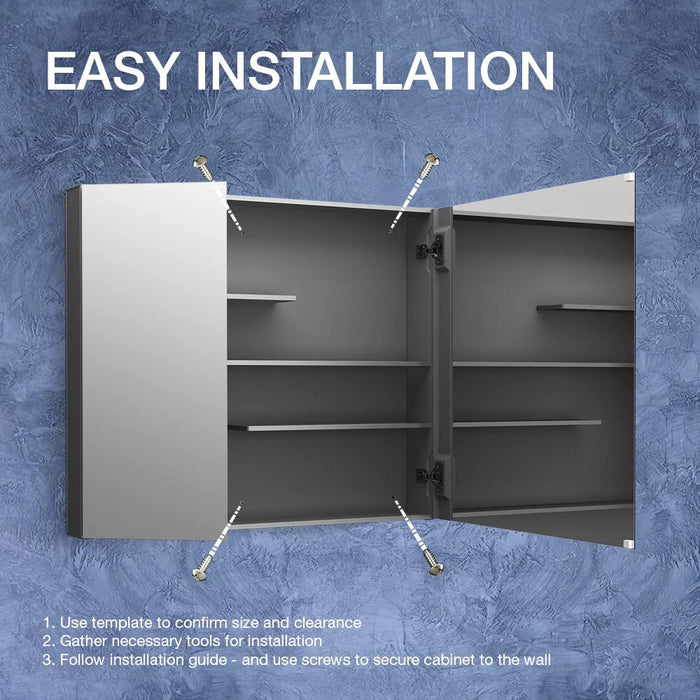 KOHLER K-81146 Maxstow 30" W x 24" H medicine cabinet, dark anodized aluminum - view 4