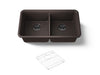 KOHLER K-8199 Cairn 33-1/2" undermount double-bowl kitchen sink, matte brown