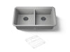 KOHLER K-8199 Cairn 33-1/2" undermount double-bowl kitchen sink, matte grey