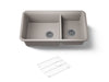 KOHLER K-8204 Cairn 33-1/2" undermount double-bowl kitchen sink, matte taupe