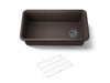 KOHLER K-8206 Cairn 33-1/2" undermount single-bowl kitchen sink, matte brown