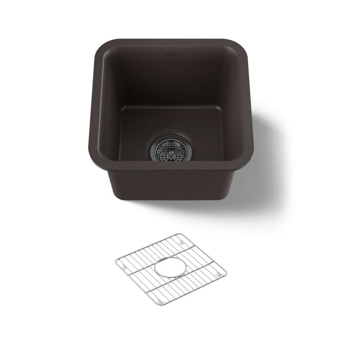 KOHLER K-8223 Cairn 15-1/2" undermount bar sink, matte brown - view 5