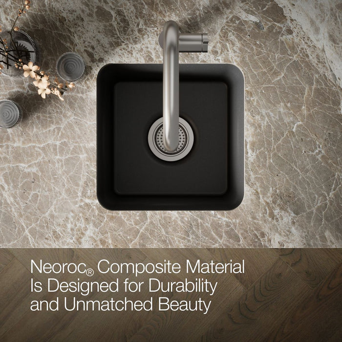 KOHLER K-8223 Cairn 15-1/2" undermount bar sink, matte graphite - view 4
