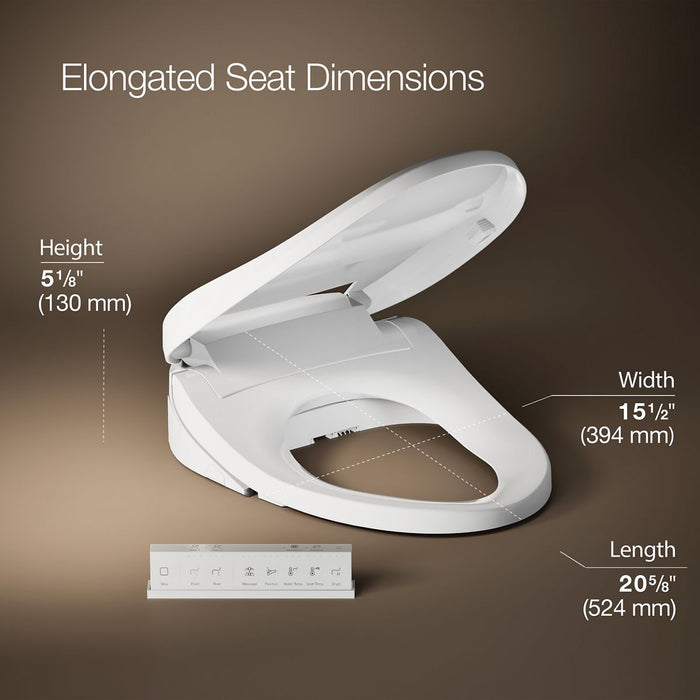 KOHLER K-8298-CR PureWash E820 Elongated bidet toilet seat with remote control