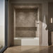 KOHLER K-848 Bellwether 66" x 32" alcove bath, right drain, biscuit - view 5