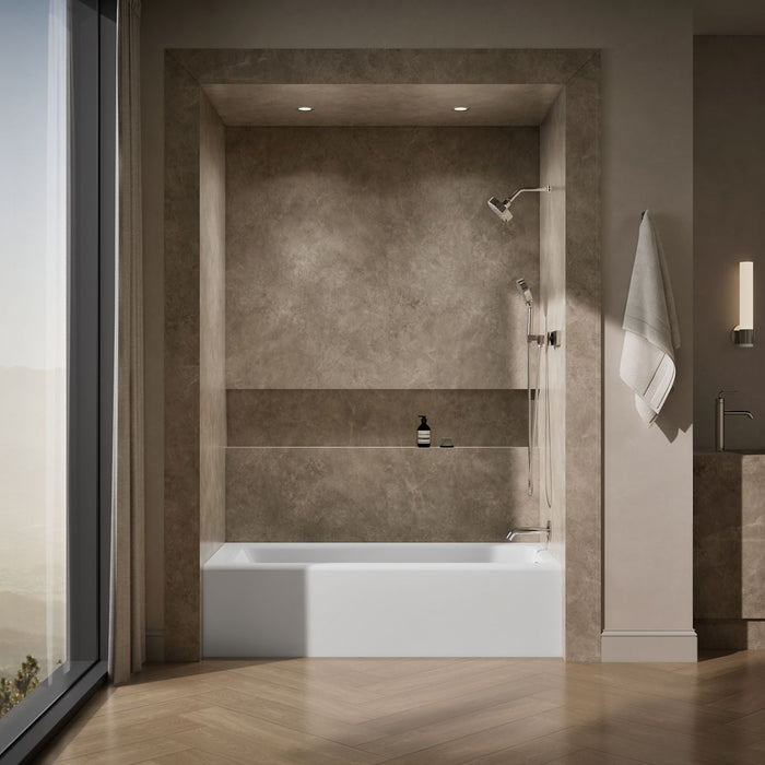 KOHLER K-848 Bellwether 66" x 32" alcove bath, right drain, white - view 2