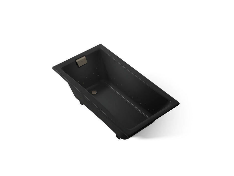 KOHLER K-852-GHBN Tea-for-Two 60" x 32" drop-in Heated BubbleMassage air bath, black black