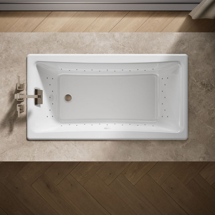 KOHLER K-852-GHBN Tea-for-Two 60" x 32" drop-in Heated BubbleMassage air bath, white - view 5