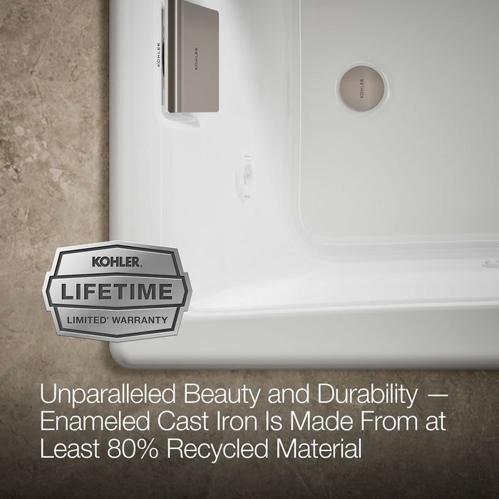 KOHLER K-852-JHB Tea-for-Two 60" x 32" drop-in/undermount whirlpool bath, white - view 5