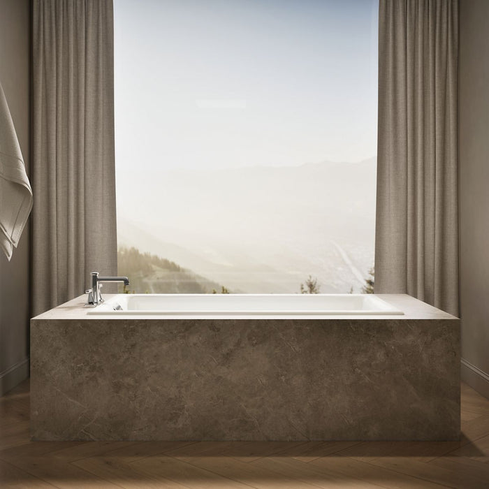 KOHLER K-855 Tea-for-Two 66" x 36" drop-in/undermount bath, biscuit - view 4