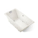 KOHLER K-856-AH Tea-for-Two 66" x 36" drop-in Effervescence whirlpool bath, biscuit