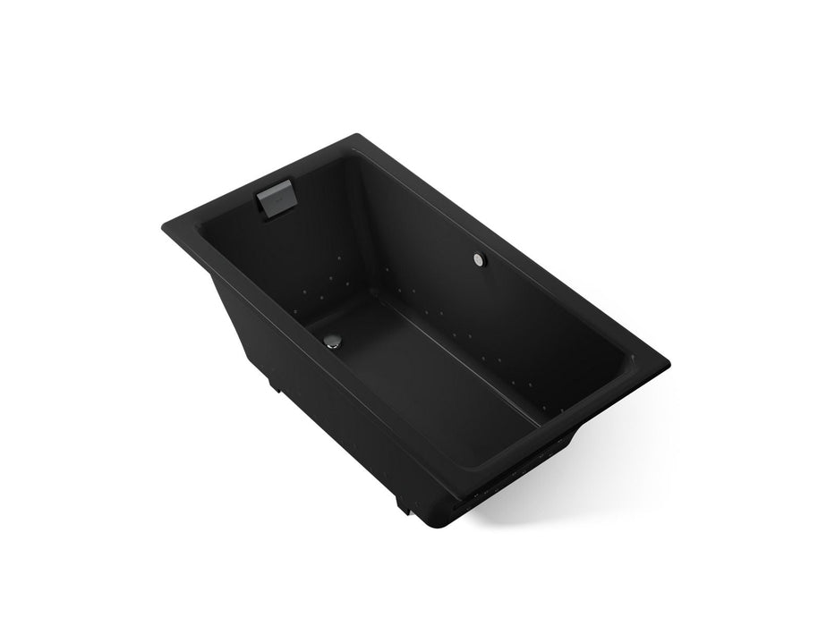 KOHLER K-856-GHCP Tea-for-Two 66" x 36" drop-in Heated BubbleMassage air bath, black black