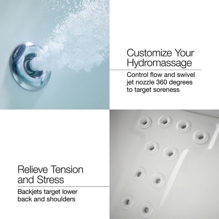 KOHLER K-856-JH Tea-for-Two 66" x 36" drop-in/undermount whirlpool bath, biscuit - view 4