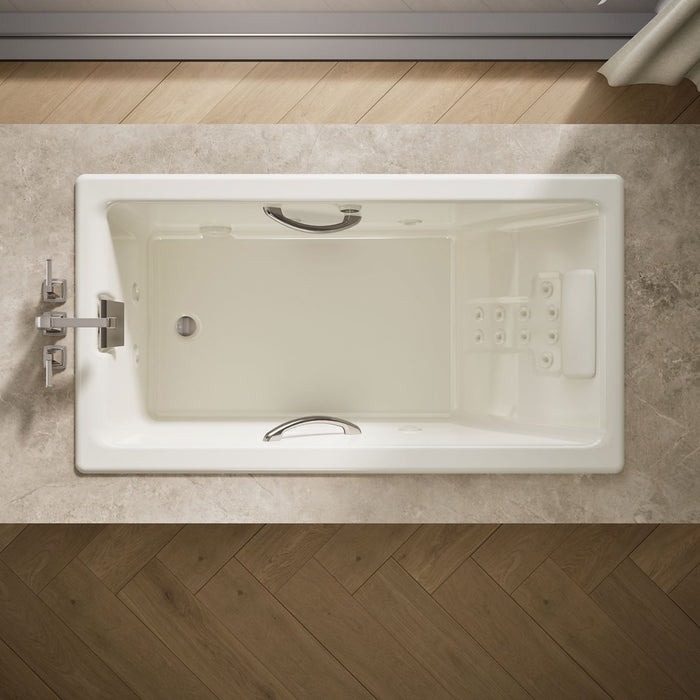 KOHLER K-856-M Tea-for-Two 66" x 36" drop-in whirlpool bath, biscuit - view 5