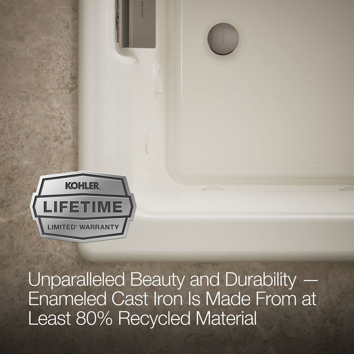 KOHLER K-856-V Tea-for-Two 66" x 36" drop-in Effervescence whirlpool bath