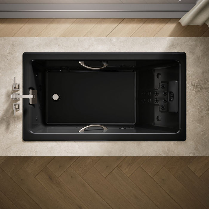 KOHLER K-856-V Tea-for-Two 66" x 36" drop-in Effervescence whirlpool bath, black black - view 4