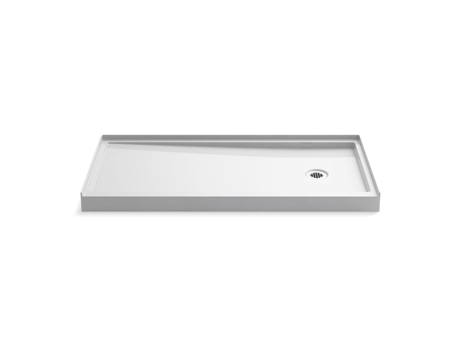 KOHLER K-8642 Rely 60" x 30" alcove shower base, right drain, white