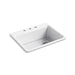 KOHLER K-8668-3A1 Riverby 27" top-mount single-bowl kitchen sink, white