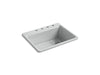 KOHLER K-8668-4A1 Riverby 27" top-mount single-bowl kitchen sink, ice grey