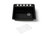 KOHLER K-8668 Riverby 27" Undermount Single-bowl Kitchen Sink, black black