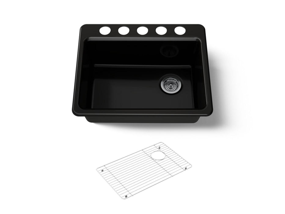 KOHLER K-8668 Riverby 27" Undermount Single-bowl Kitchen Sink, black black